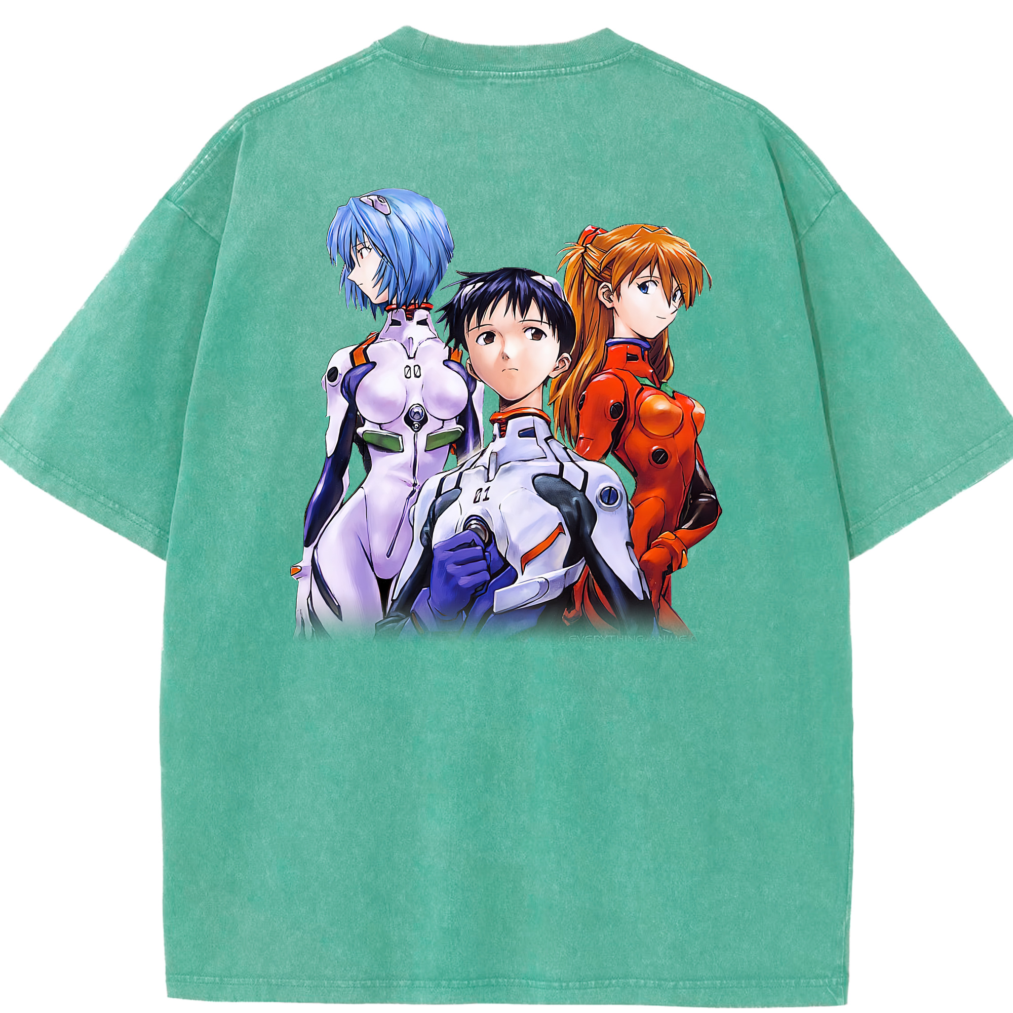 （画像用） EVA 新世紀エヴァンゲリオン 綿100% ヴィンテージ風 半袖Tシャツ（背面プリント）